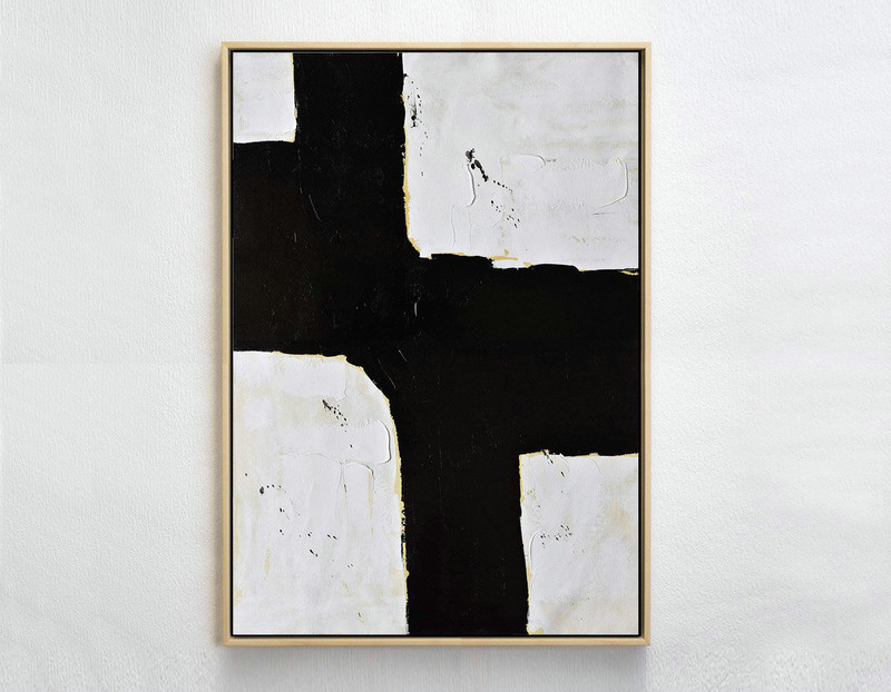 Original Painting Hand Made Large Abstract Art,Minimalist Painting On Canvas, Palette Knife Vertical Minimal Art - Hand Painted Original Art